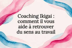 Carte de titre abstraite avec des rubans magenta et cyan