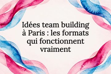 Encart titre abstrait en magenta et cyan