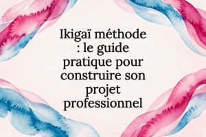 Carte de titre abstraite avec des rubans magenta et cyan