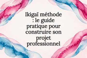 Carte de titre abstraite avec des rubans magenta et cyan